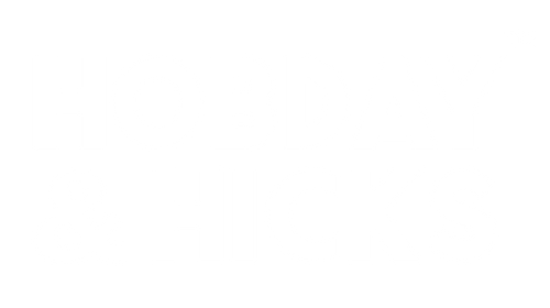 Logo of Hobday & Hicks, featuring bold white lettering on a solid background.