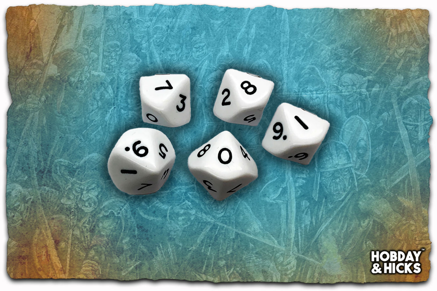 White d10 Dice (5)